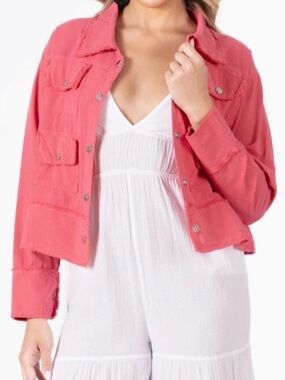 Giocam Hot Pink Women’s Linen Jacket